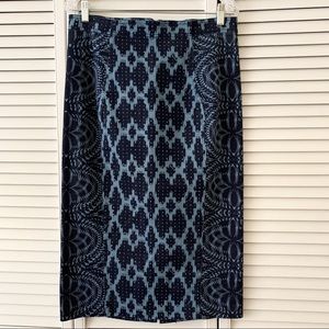 Plenty by Tracy Reese Blue Ikat Midi Skirt, 12